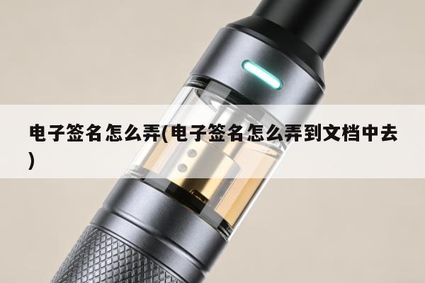 電子簽名怎麼弄(電子簽名怎麼弄到文檔中去)